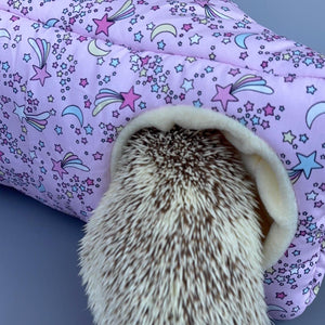 Shotting stars corner house. Hedgehog and small pet cube house. Padded fleece lined house.