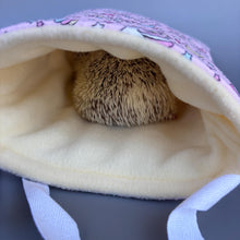 Load image into Gallery viewer, Shooting stars padded bonding bag, carry bag for hedgehog. Fleece lined pet tote. Pet travel bag.