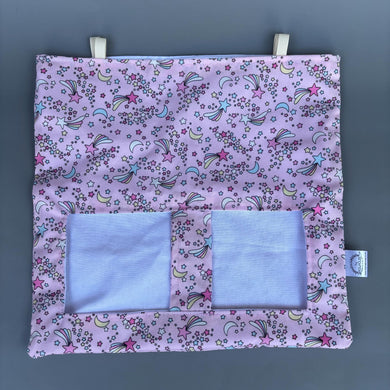 Shooting stars hanging hay bag for guinea pigs. Cotton hay feeder.