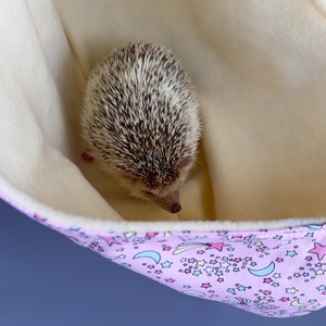 Shooting stars bonding scarf for hedgehogs and small pets. Bonding pouch. Fleece lined.