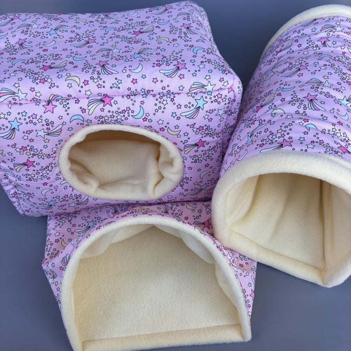 Shooting star full cage set. LARGE house, snuggle sack, tunnel cage set for hedgehog or small pet.