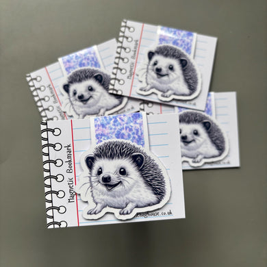 Happy Quills magnetic hedgehog bookmark. Hedgehog bookmark.