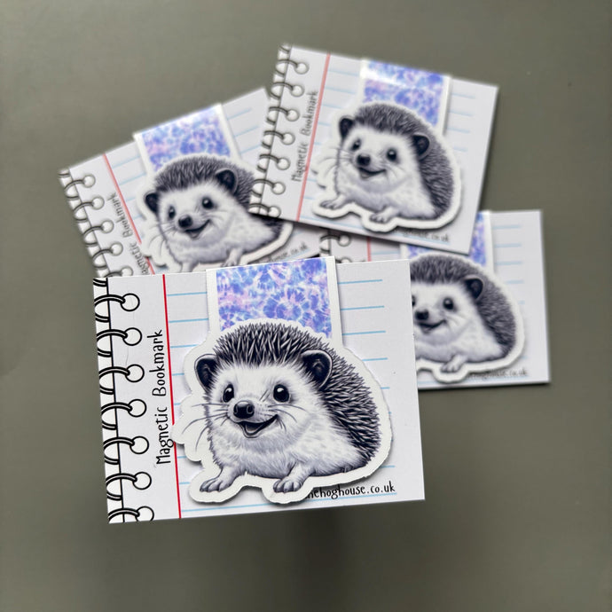 Happy Quills magnetic hedgehog bookmark. Hedgehog bookmark.