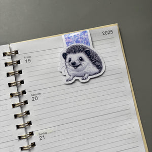 Happy Quills magnetic hedgehog bookmark. Hedgehog bookmark.