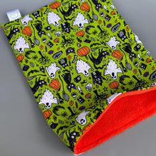 Load image into Gallery viewer, Halloween snuggle sack or snuggle pouch. Fleece lined sleeping bag for hedgehogs and small animals
