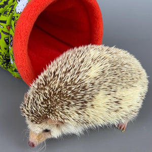 Halloween stay open tunnel. Padded fleece tunnel for hedgehogs, rats and small pets.