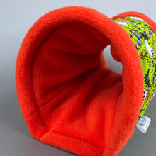 Load image into Gallery viewer, Halloween stay open tunnel. Padded fleece tunnel for hedgehogs, rats and small pets.
