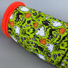 Load image into Gallery viewer, Halloween stay open tunnel. Padded fleece tunnel for hedgehogs, rats and small pets.