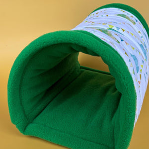LARGE Clouds and bunting mini set. LARGE size tunnel, LARGE snuggle sack and toys. Fleece bedding.