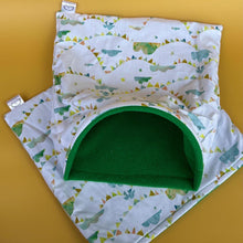 Load image into Gallery viewer, LARGE Clouds and bunting mini set. LARGE size tunnel, LARGE snuggle sack and toys. Fleece bedding.