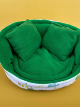 Load image into Gallery viewer, LARGE clouds and bunting cuddle cup. Pet sofa. Guinea pig bed. Pet beds. Fleece bed. Fleece sofa. Pet sofa.