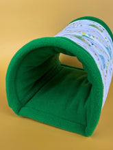 Load image into Gallery viewer, LARGE clouds and bunting guinea pigs stay open tunnel. Padded tunnel for guinea pigs.