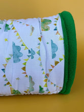 Load image into Gallery viewer, LARGE clouds and bunting guinea pigs stay open tunnel. Padded tunnel for guinea pigs.