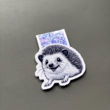 Load image into Gallery viewer, Happy Quills magnetic hedgehog bookmark. Hedgehog bookmark.