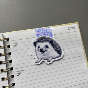 Happy Quills magnetic hedgehog bookmark. Hedgehog bookmark.