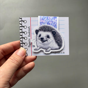 Happy Quills magnetic hedgehog bookmark. Hedgehog bookmark.