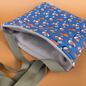 LARGE daisy guinea pigs padded bonding bag. Fleece lined guinea pig pouch.