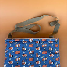 Load image into Gallery viewer, LARGE daisy guinea pigs padded bonding bag. Fleece lined guinea pig pouch.