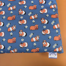 Load image into Gallery viewer, LARGE daisy guinea pigs padded bonding bag. Fleece lined guinea pig pouch.