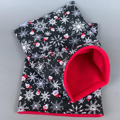 Christmas snuggle sack or snuggle pouch. Fleece lined sleeping bag for hedgehogs and small animals