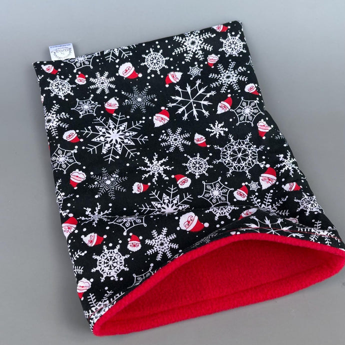 Christmas snuggle sack or snuggle pouch. Fleece lined sleeping bag for hedgehogs and small animals