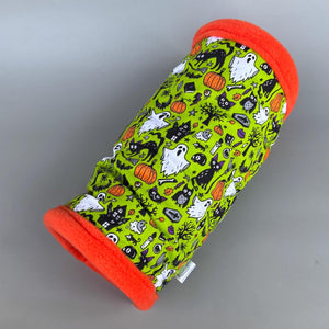 Halloween stay open tunnel. Padded fleece tunnel for hedgehogs, rats and small pets.