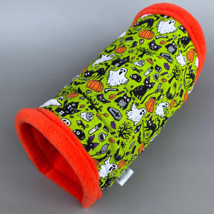 Halloween stay open tunnel. Padded fleece tunnel for hedgehogs, rats and small pets.
