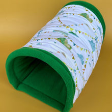 Load image into Gallery viewer, Clouds and bunting full cage set. LARGE house, snuggle sack, tunnel cage set for hedgehog or small pet.