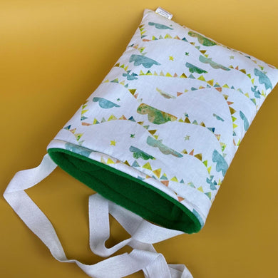 Clouds and bunting padded bonding bag, carry bag for hedgehog. Fleece lined pet tote. Pet travel bag.