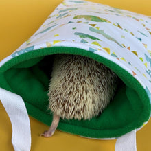 Load image into Gallery viewer, Clouds and bunting padded bonding bag, carry bag for hedgehog. Fleece lined pet tote. Pet travel bag.