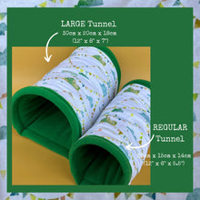 Load image into Gallery viewer, LARGE Clouds and bunting mini set. LARGE size tunnel, LARGE snuggle sack and toys. Fleece bedding.