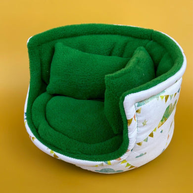 Clouds and bunting cuddle cup. Pet sofa. Hedgehog and small guinea pig bed. Small pet beds. Fleece sofa bed.