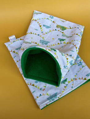Clouds and bunting snuggle sack, snuggle pouch, sleeping bag for hedgehog and small guinea pigs.