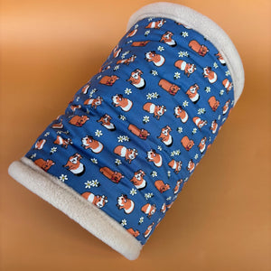 LARGE daisy guinea pigs stay open tunnel. Padded fleece tunnel.