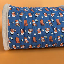 Load image into Gallery viewer, LARGE daisy guinea pigs stay open tunnel. Padded fleece tunnel.
