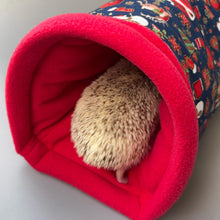 Load image into Gallery viewer, Christmas bunker. Hedgehog and guinea pig bed. Padded fleece lined house.