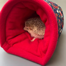 Load image into Gallery viewer, Christmas bunker. Hedgehog and guinea pig bed. Padded fleece lined house.