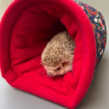 Load image into Gallery viewer, Christmas bunker. Hedgehog and guinea pig bed. Padded fleece lined house.