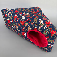 Load image into Gallery viewer, Christmas corner house. Hedgehog and small pet house. Padded fleece lined house.