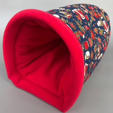 Load image into Gallery viewer, Christmas bunker. Hedgehog and guinea pig bed. Padded fleece lined house.