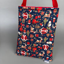 Load image into Gallery viewer, Christmas padded bonding bag, carry bag for hedgehog. Fleece lined pet tote. Pet travel bag.