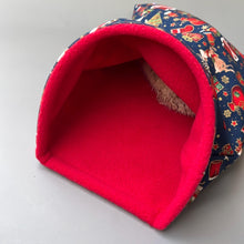 Load image into Gallery viewer, Christmas snuggle sack or snuggle pouch. Fleece lined sleeping bag for hedgehogs, guinea pigs and small animals