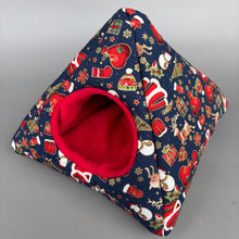 Load image into Gallery viewer, Christmas tent house. Hedgehog and small animal house. Padded fleece lined house.