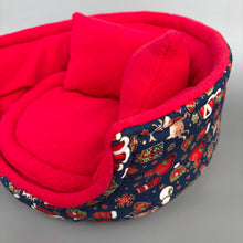 Load image into Gallery viewer, LARGE Christmas cuddle cup. Pet sofa. Guinea pig bed. Pet beds. Fleece bed. Fleece sofa. Pet sofa.