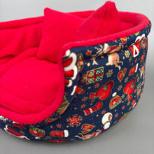 Load image into Gallery viewer, LARGE Christmas cuddle cup. Pet sofa. Guinea pig bed. Pet beds. Fleece bed. Fleece sofa. Pet sofa.