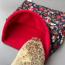 Load image into Gallery viewer, LARGE Christmas snuggle sack. Snuggle pouch/sleeping bag for hedgehogs, guinea pig and other small animals.