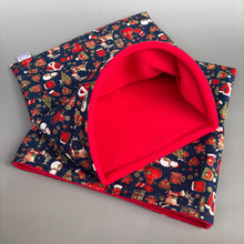 Load image into Gallery viewer, LARGE Christmas snuggle sack. Snuggle pouch/sleeping bag for hedgehogs, guinea pig and other small animals.