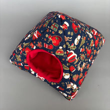 Load image into Gallery viewer, Christmas full cage set. Tent house, snuggle sack, tunnel cage set for hedgehog or small pet.