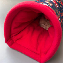 Load image into Gallery viewer, Christmas bunker. Hedgehog and guinea pig bed. Padded fleece lined house.
