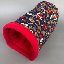 Load image into Gallery viewer, Christmas bunker. Hedgehog and guinea pig bed. Padded fleece lined house.